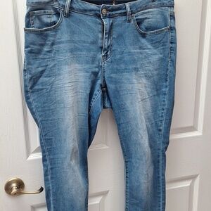 q Women's RAW Blue Jeans Stretch Skinny Size 18